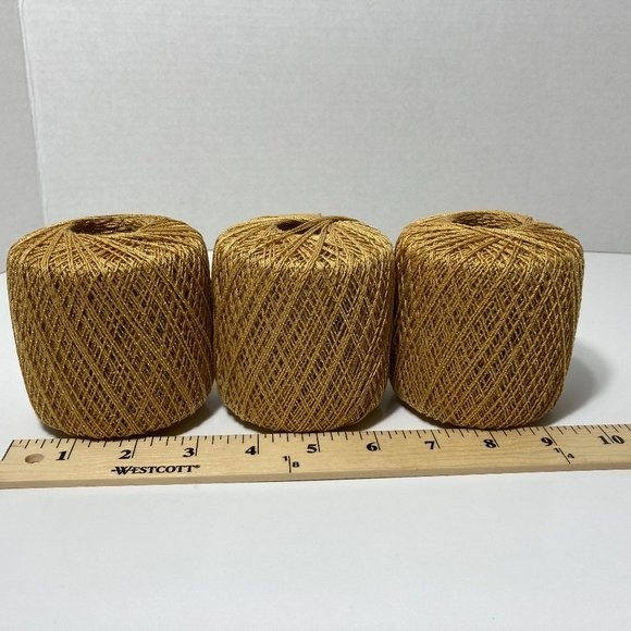 3 Aunt Lydia's Metallic Crochet Thread Gold/Gold - Picture 2 of 14